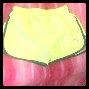 Puma girls running neon running shorts